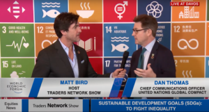 Dan Thomas CCO of UN Global Compact with Matt Bird at the World Economic Forum | Traders Network Show